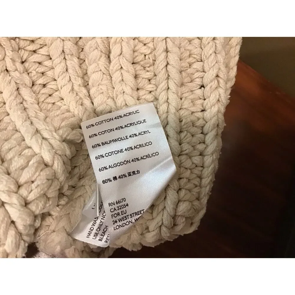 Free People My Only Sunshine Fisherman Sweater Women S Cream Chunky Knit Mock
